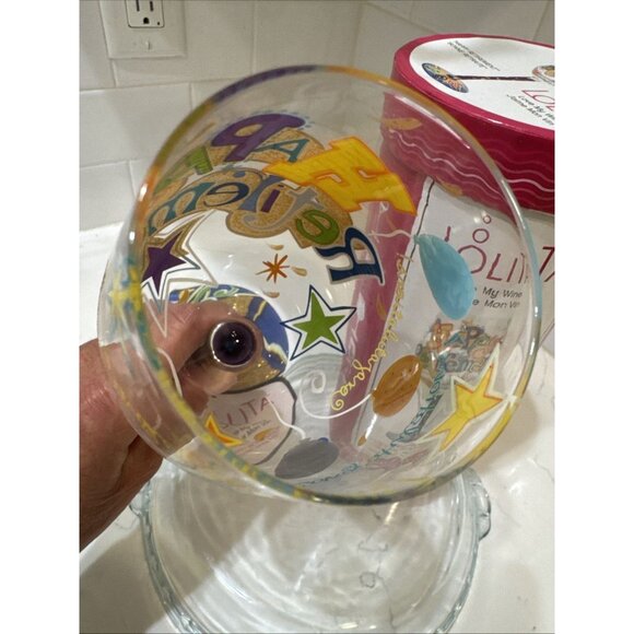 Lolita "Happy Retirement" Wine Glass Hand Painted 15oz “Bonnie Retraite” - Picture 12 of 16